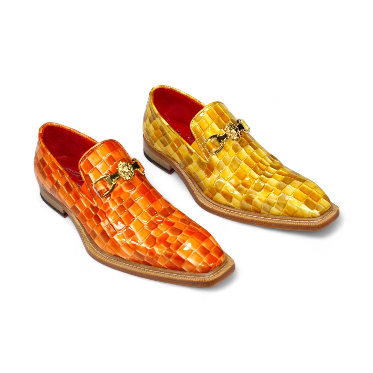 Emilio Franco Narciso Men's Shoes Patent Leather Multi Croco Print Formal Loafers (EFC1108)-AmbrogioShoes