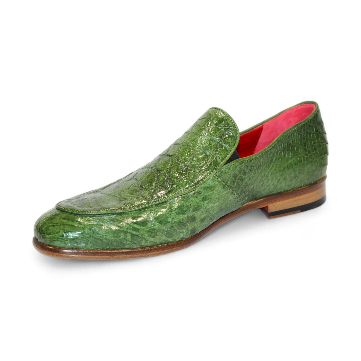 Fennix Easton Men's Shoes Green Alligator Exotic Loafers (FX1153)-AmbrogioShoes