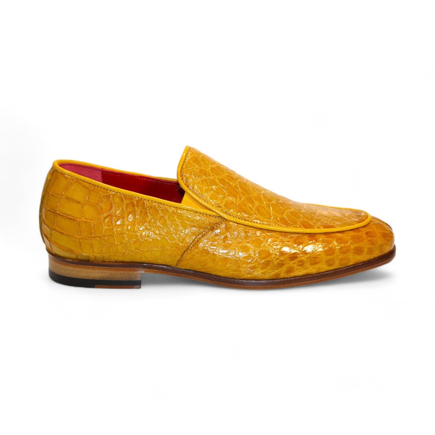Fennix Easton Men's Shoes Mustard Alligator Exotic Loafers (FX1154)-AmbrogioShoes