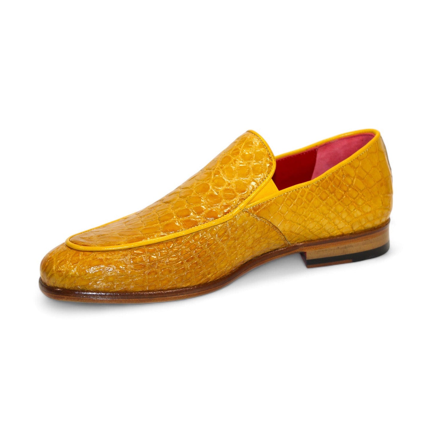 Fennix Easton Men's Shoes Mustard Alligator Exotic Loafers (FX1154)-AmbrogioShoes