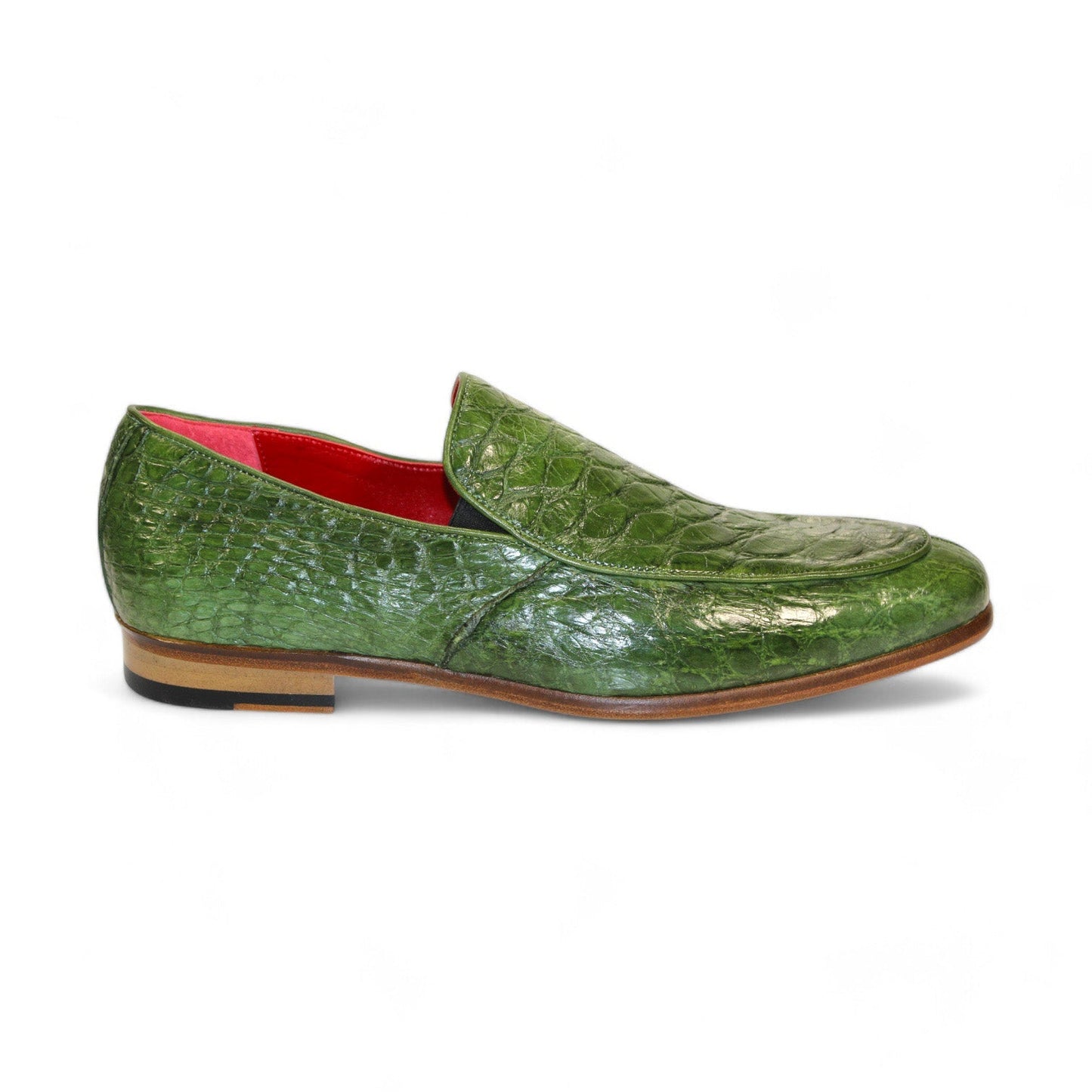 Fennix Easton Men's Shoes Green Alligator Exotic Loafers (FX1153)-AmbrogioShoes