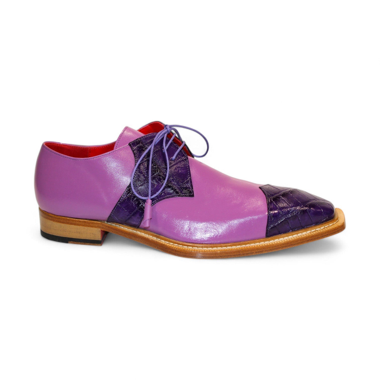 Fennix Landon Men's Shoes Purple/Lavender Alligator/Calf-Skin Leather Exotic Oxfords (FX1161)-AmbrogioShoes