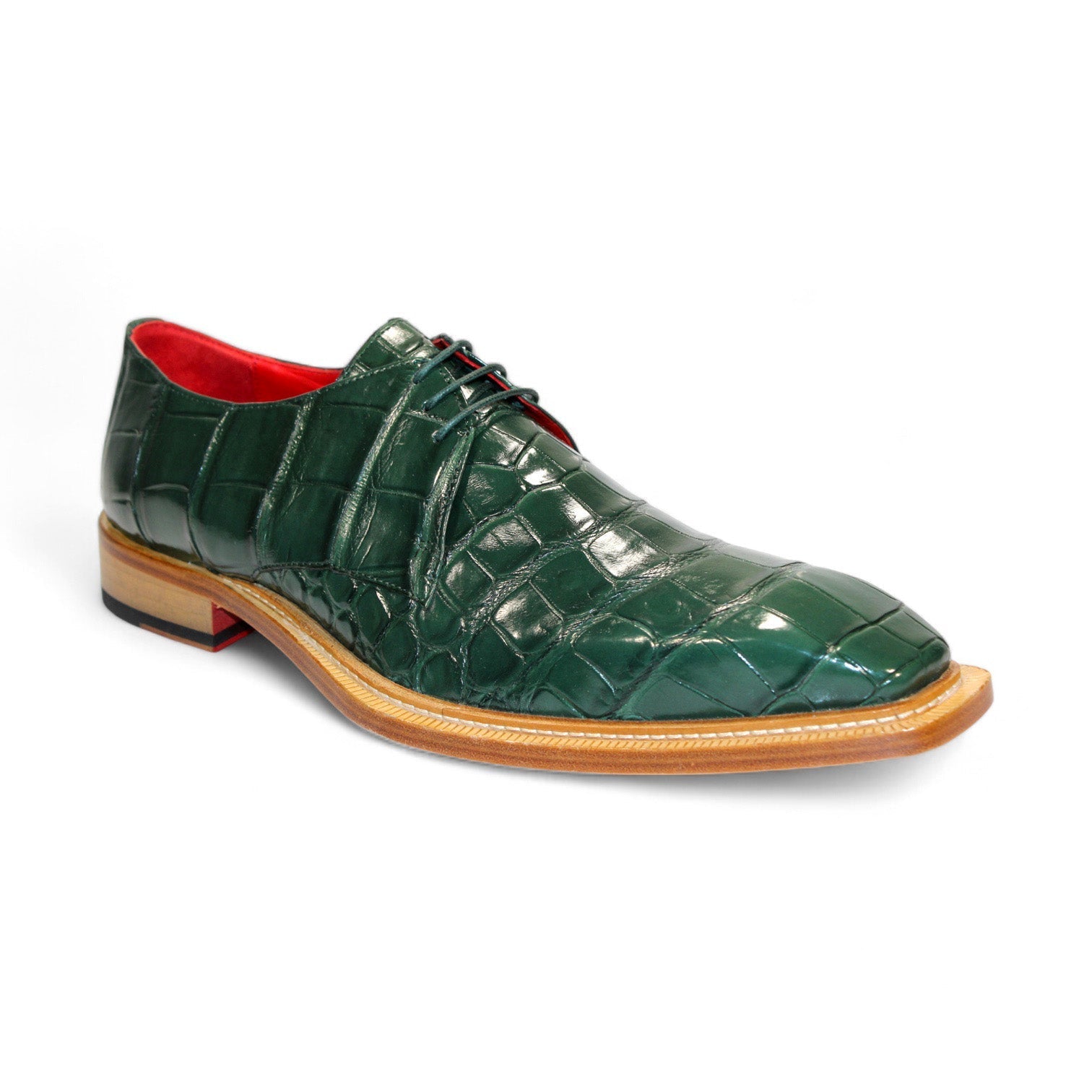 Fennix Rowan Men's Shoes Green Exotic Oxfords (FX1163)-AmbrogioShoes