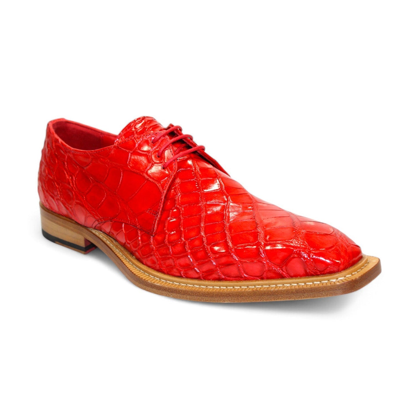 Fennix Rowan Men's Shoes Red Alligator Oxfords (FX1165)-AmbrogioShoes