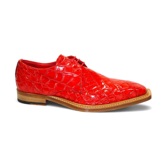 Fennix Rowan Men's Shoes Red Alligator Oxfords (FX1165)-AmbrogioShoes